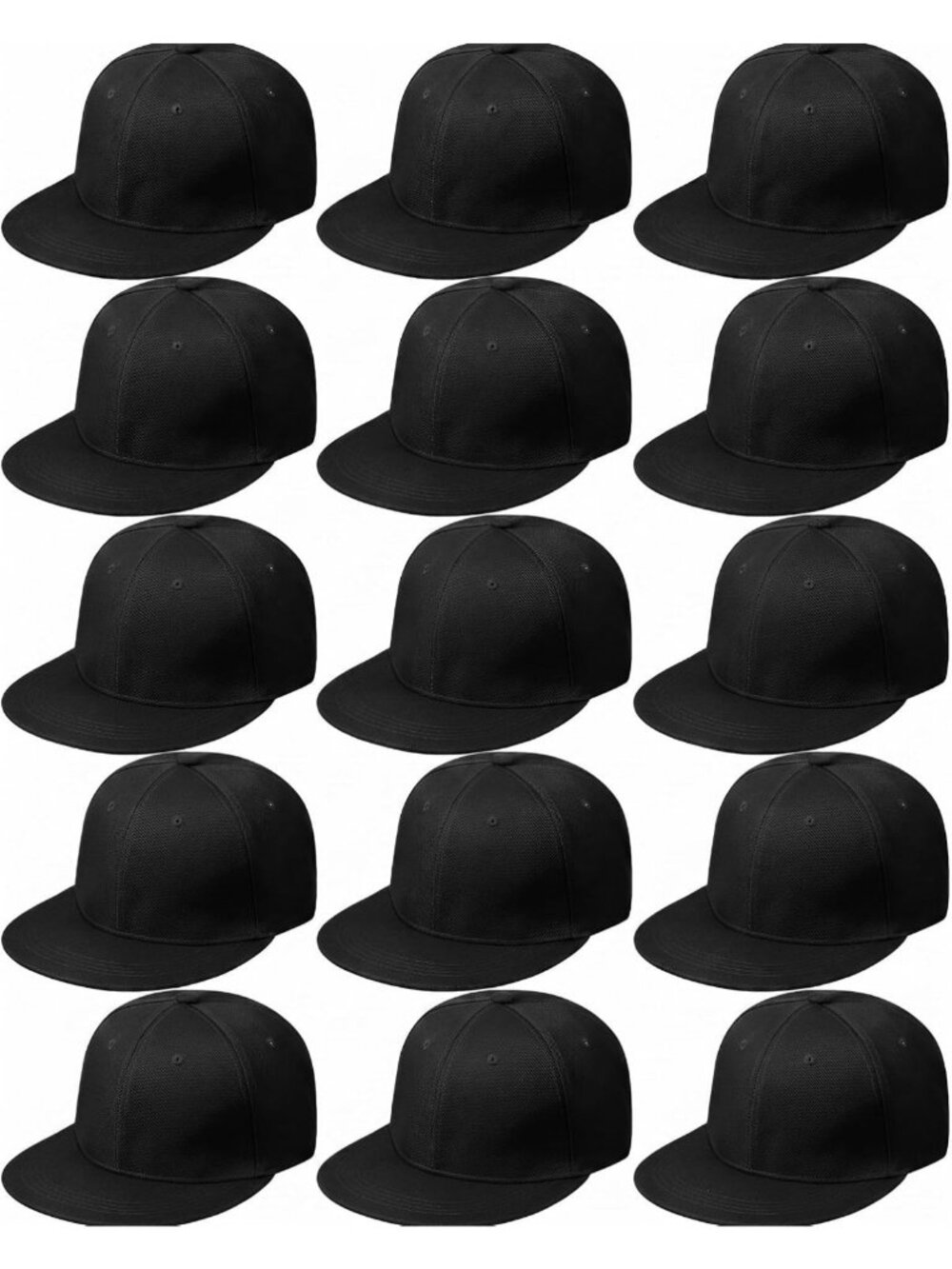 15 Pack Adjustable Snapback Hats for Men | Hip Hop Style Flat Brim Caps